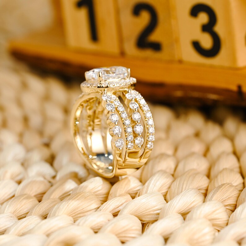 Marquise Cut Cluster Styled Lab Grown Diamond Engagement Ring
