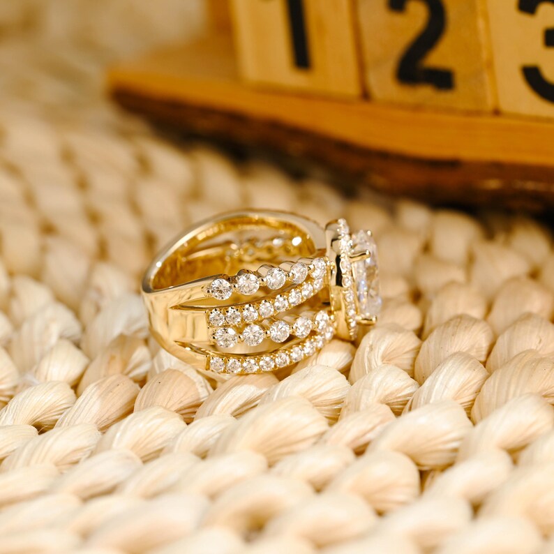 Marquise Cut Cluster Styled Lab Grown Diamond Engagement Ring
