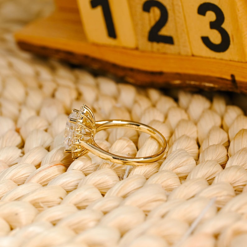 Marquise Cut Cluster Styled Lab Grown Diamond Engagement Ring
