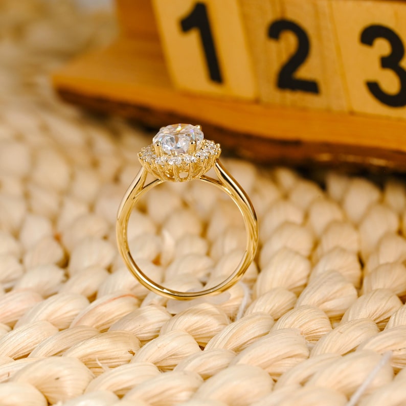 Marquise Cut Cluster Styled Lab Grown Diamond Engagement Ring
