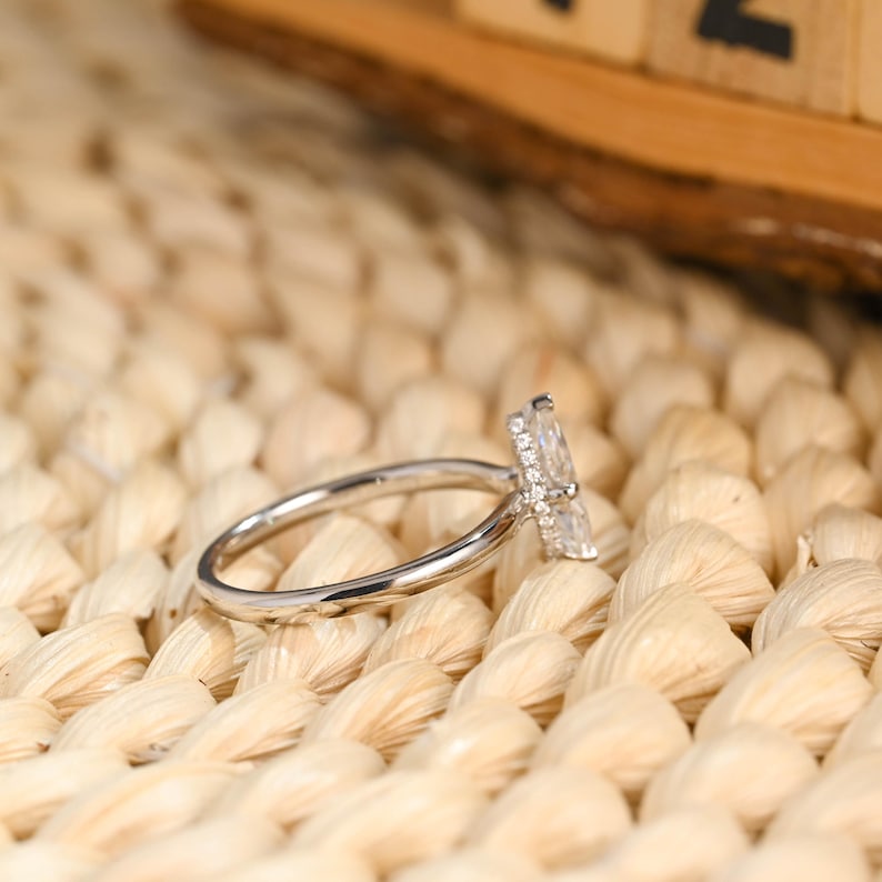 Marquise Cut Cluster Styled Lab Grown Diamond Engagement Ring