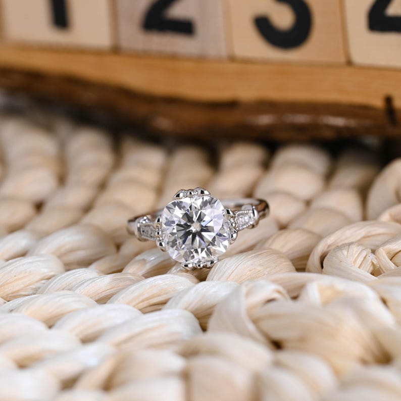 Marquise Cut Cluster Styled Lab Grown Diamond Engagement Ring