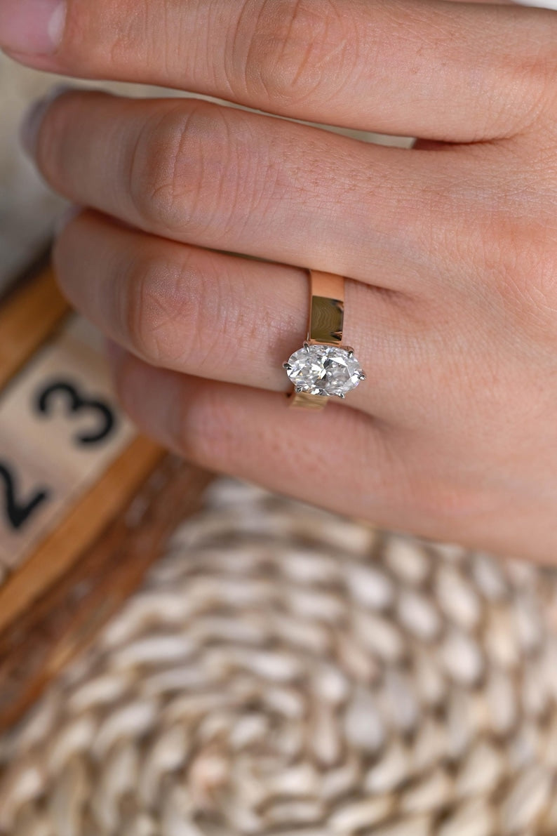 Marquise Cut Cluster Styled Lab Grown Diamond Engagement Ring