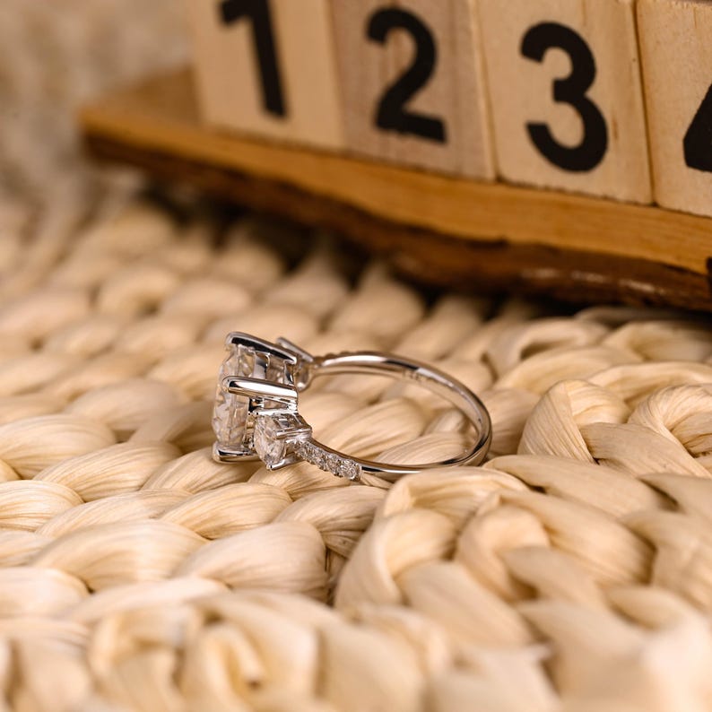 Marquise Cut Cluster Styled Lab Grown Diamond Engagement Ring