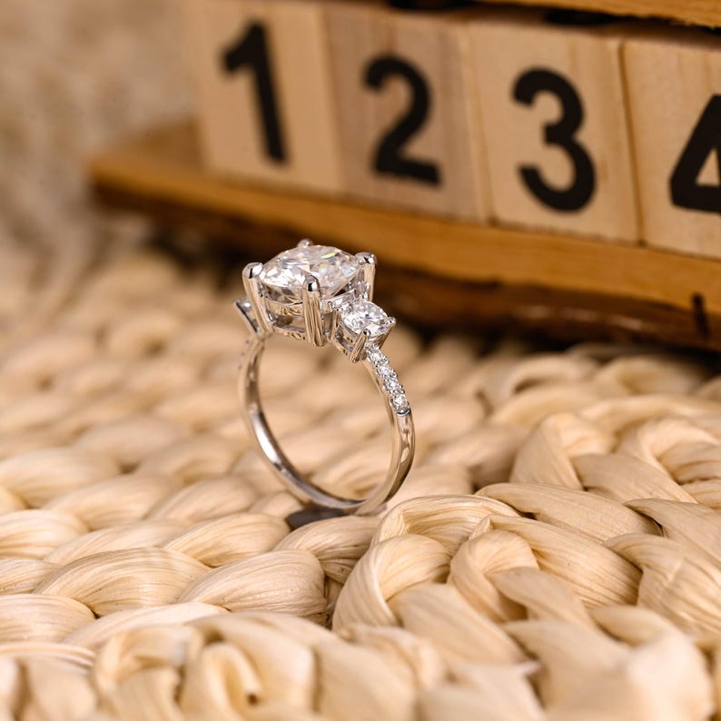 Marquise Cut Cluster Styled Lab Grown Diamond Engagement Ring