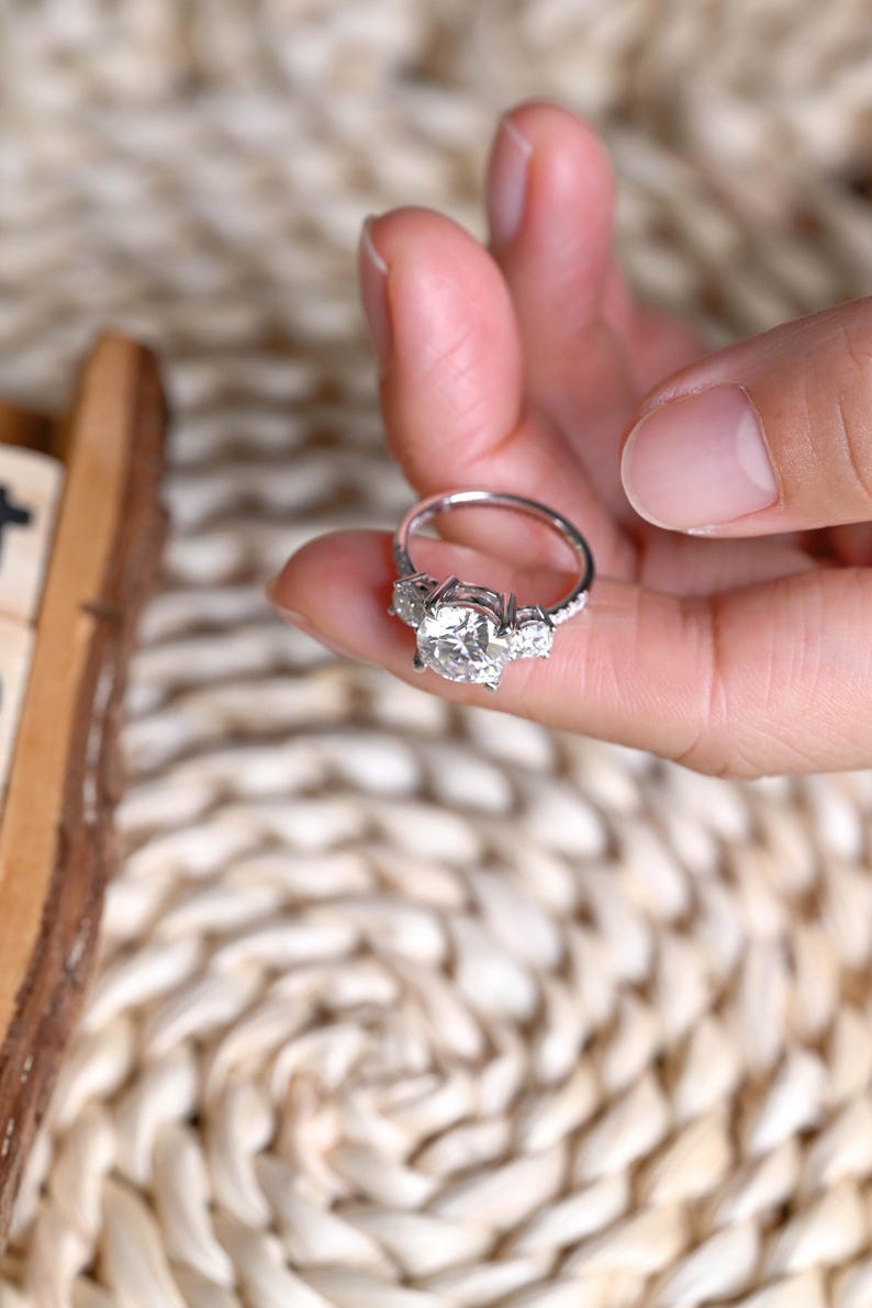 Marquise Cut Cluster Styled Lab Grown Diamond Engagement Ring
