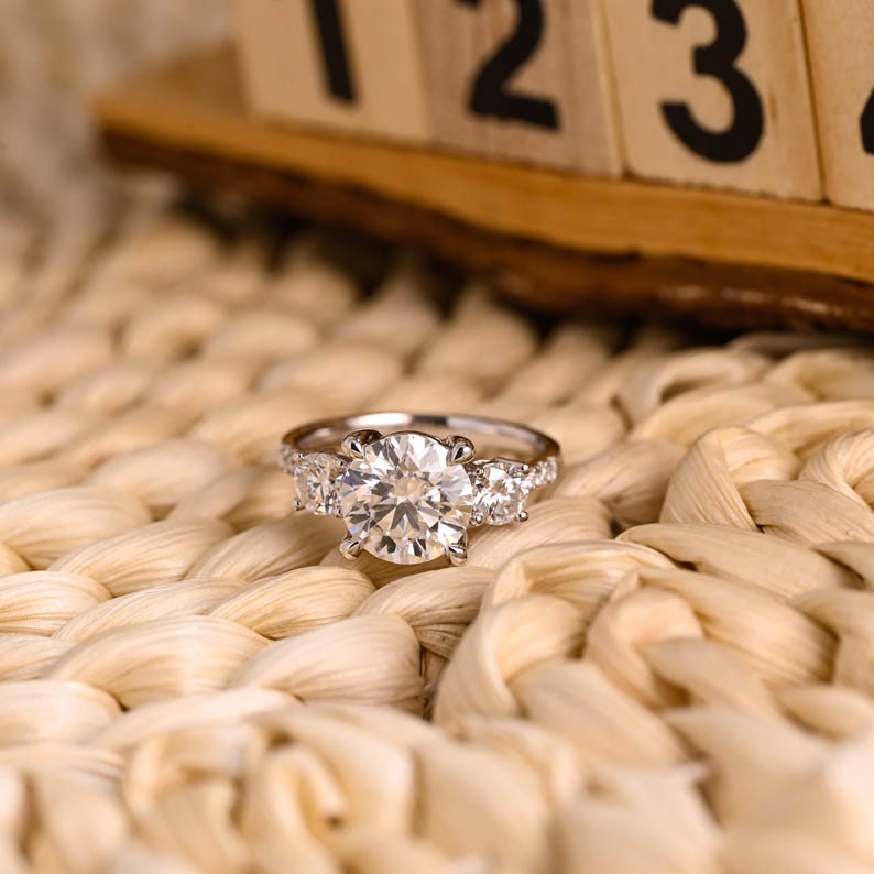 Marquise Cut Cluster Styled Lab Grown Diamond Engagement Ring