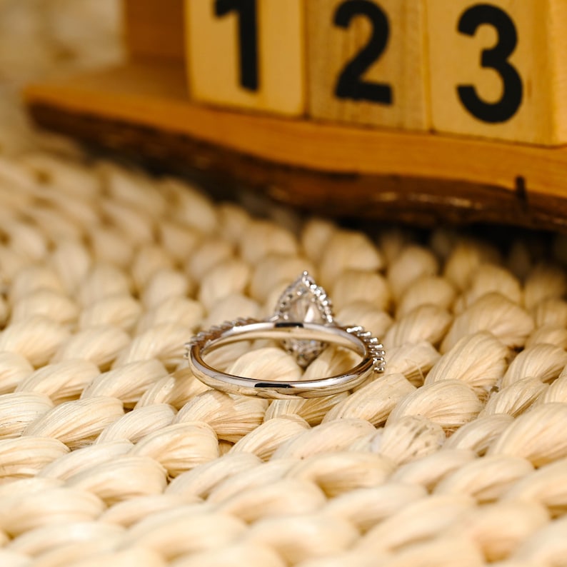 Marquise Cut Cluster Styled Lab Grown Diamond Engagement Ring
