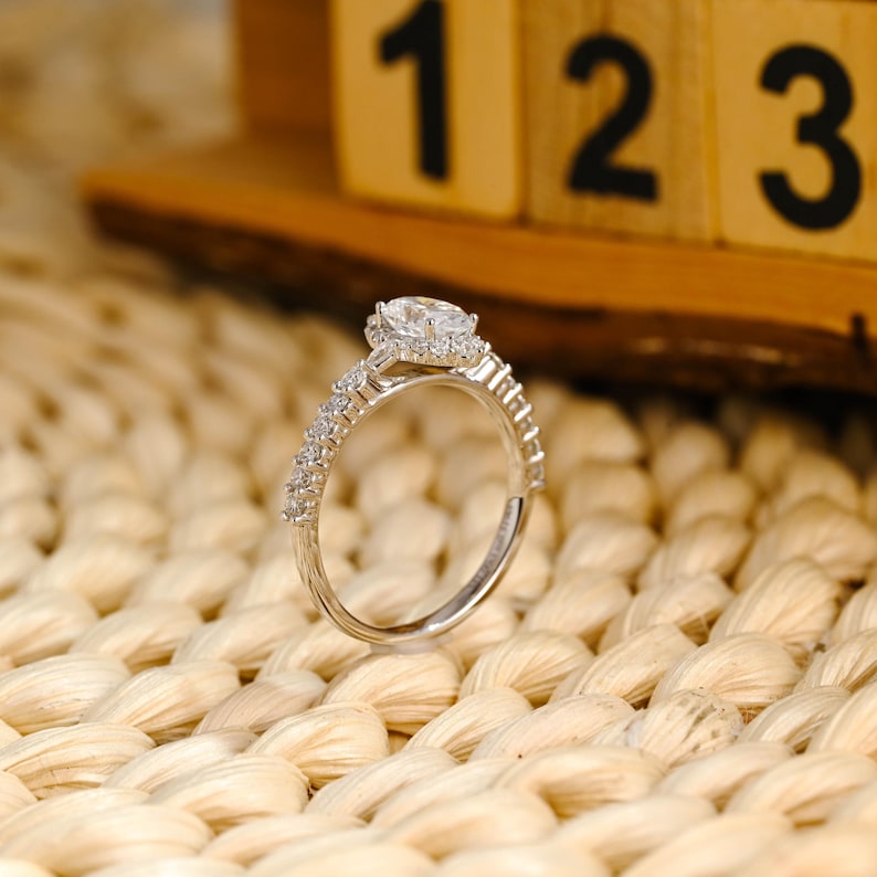 Marquise Cut Cluster Styled Lab Grown Diamond Engagement Ring