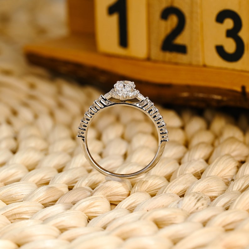 Marquise Cut Cluster Styled Lab Grown Diamond Engagement Ring