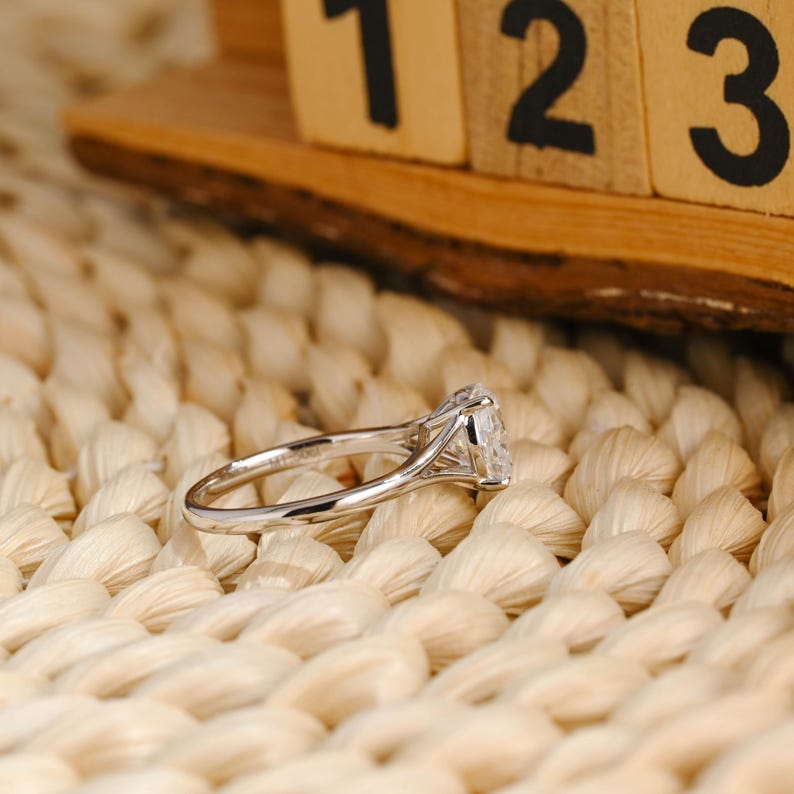 Marquise Cut Cluster Styled Lab Grown Diamond Engagement Ring