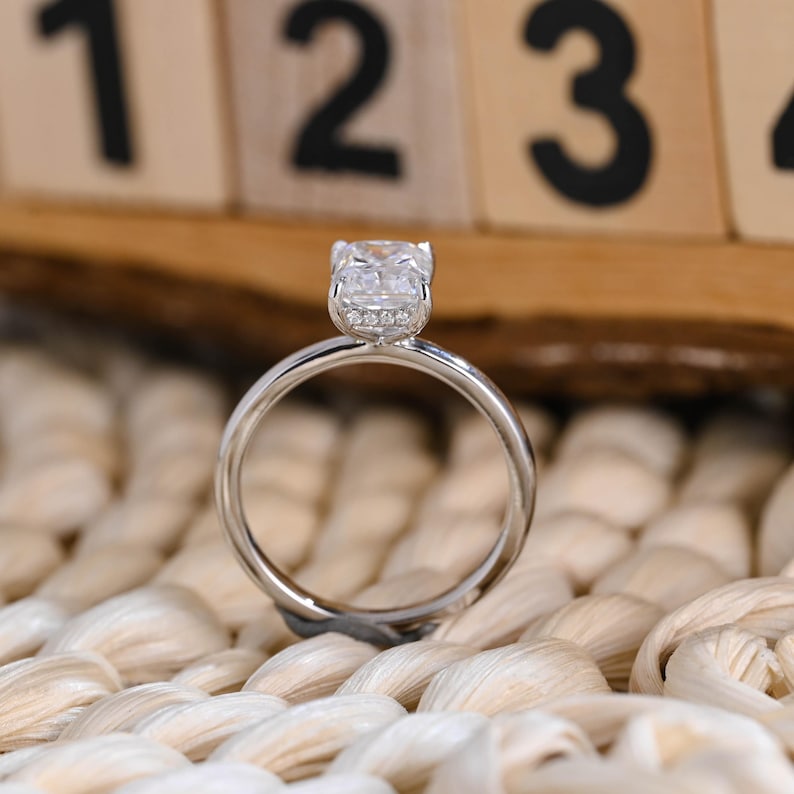 Marquise Cut Cluster Styled Lab Grown Diamond Engagement Ring