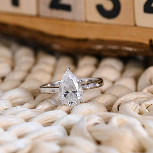 Marquise Cut Cluster Styled Lab Grown Diamond Engagement Ring