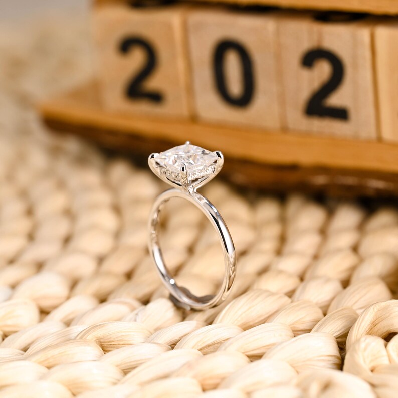 Marquise Cut Cluster Styled Lab Grown Diamond Engagement Ring