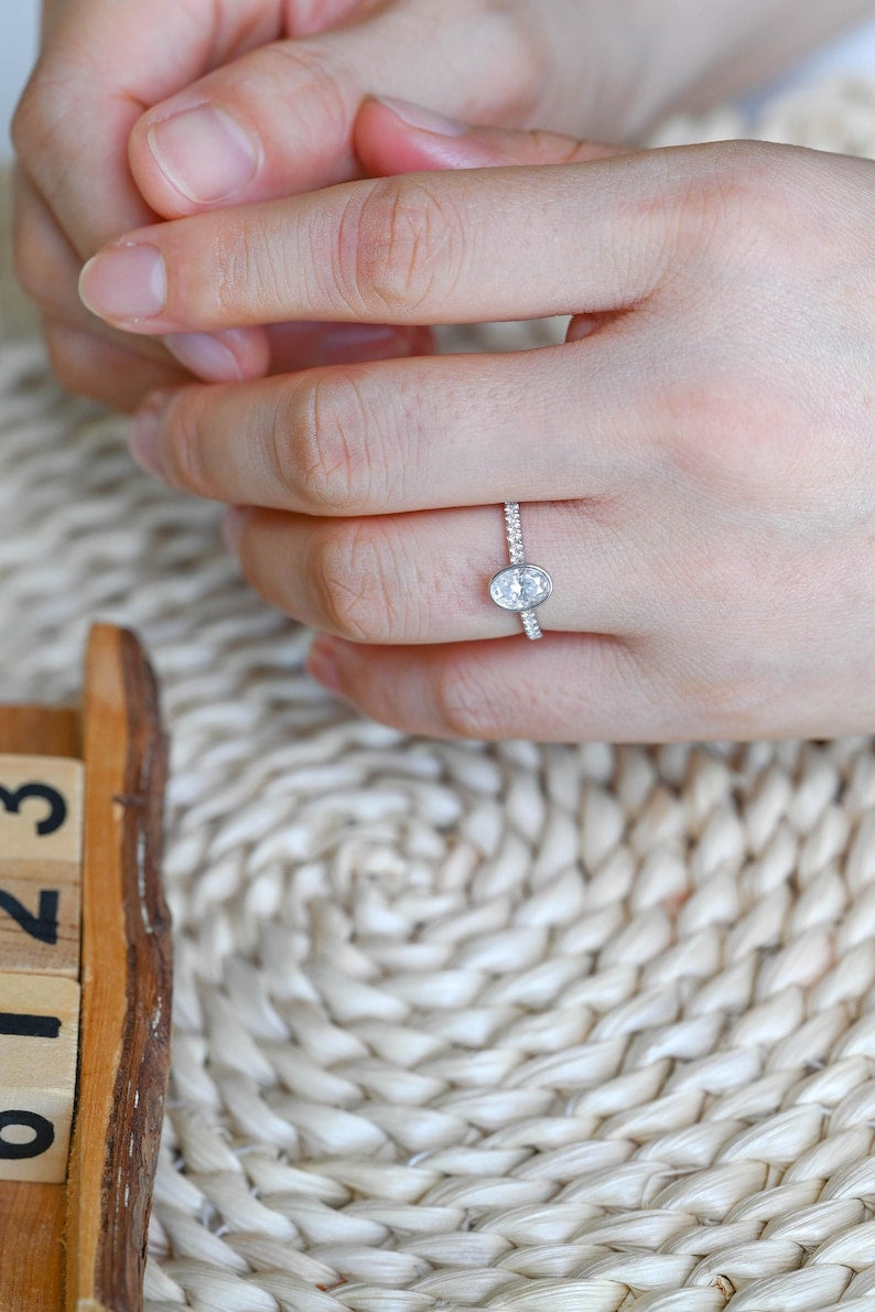 Marquise Cut Cluster Styled Lab Grown Diamond Engagement Ring