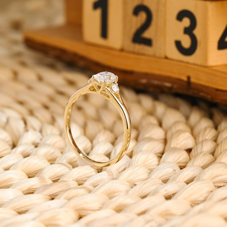 Marquise Cut Cluster Styled Lab Grown Diamond Engagement Ring