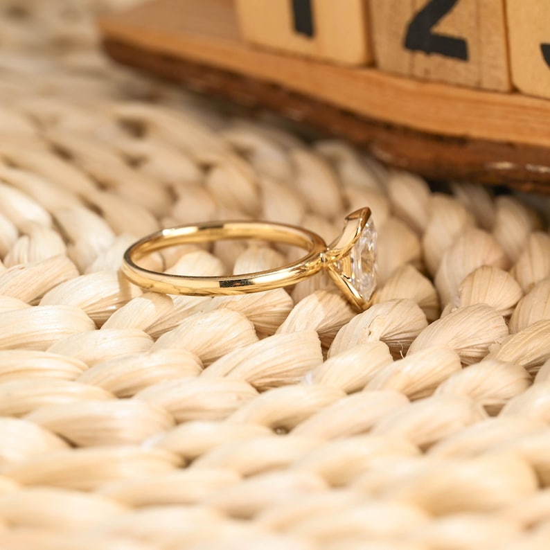 Marquise Cut Cluster Styled Lab Grown Diamond Engagement Ring