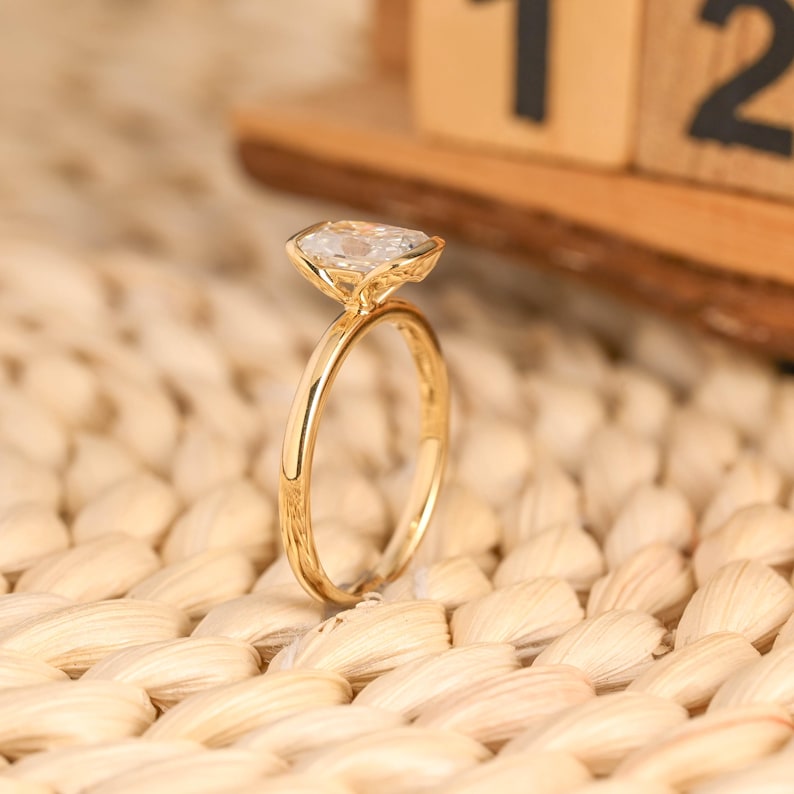 Marquise Cut Cluster Styled Lab Grown Diamond Engagement Ring