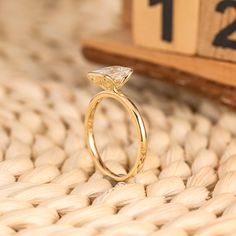 Marquise Cut Cluster Styled Lab Grown Diamond Engagement Ring