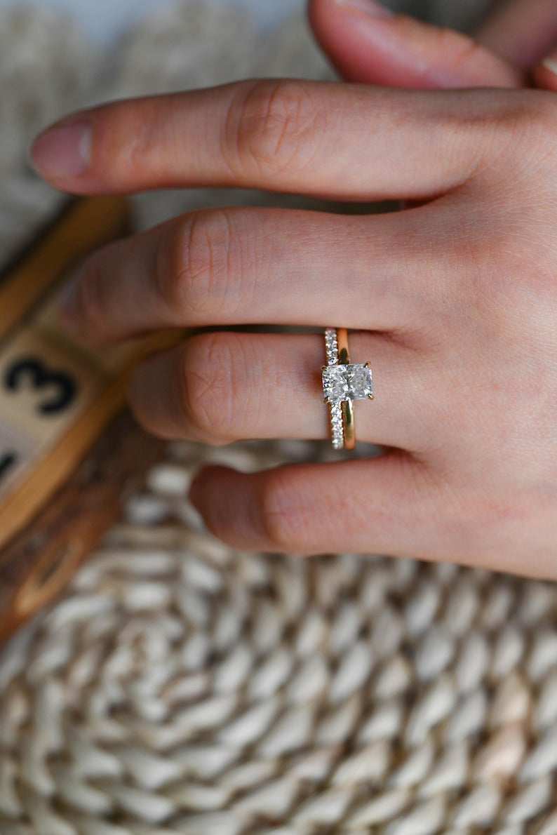 Marquise Cut Cluster Styled Lab Grown Diamond Bridal Ring Set