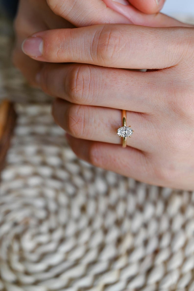 Marquise Cut Cluster Styled Lab Grown Diamond Engagement Ring