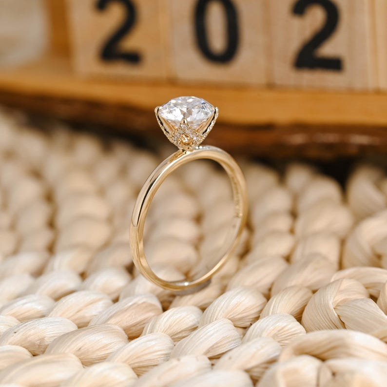 Marquise Cut Cluster Styled Lab Grown Diamond Engagement Ring