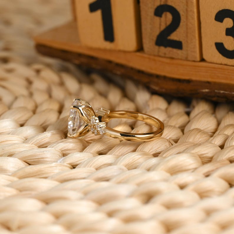 Marquise Cut Cluster Styled Lab Grown Diamond Engagement Ring