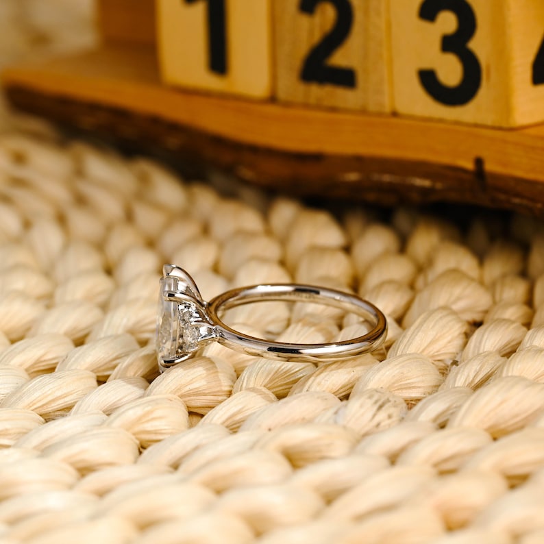Marquise Cut Cluster Styled Lab Grown Diamond Engagement Ring