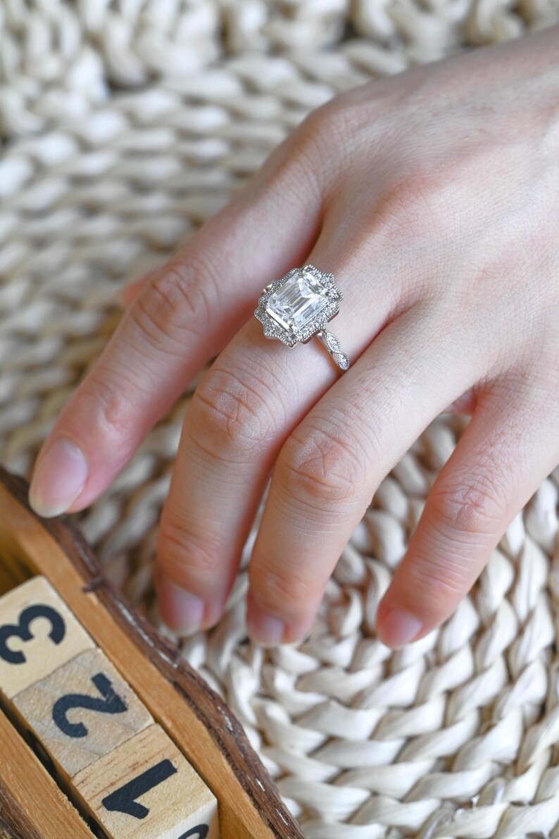 Marquise Cut Cluster Styled Lab Grown Diamond Engagement Ring