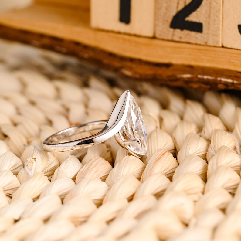 Marquise Cut Cluster Styled Lab Grown Diamond Engagement Ring