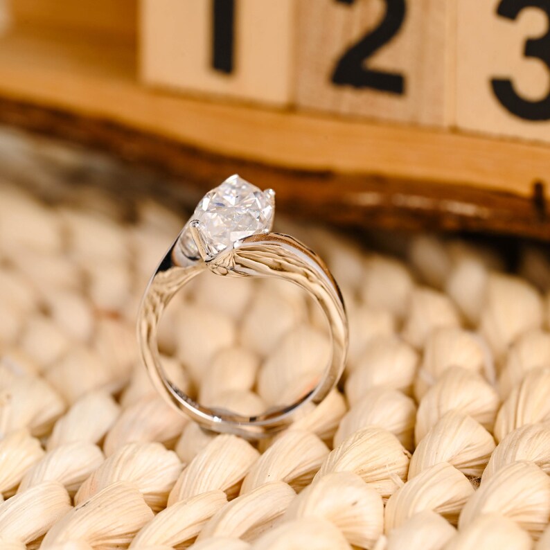 Marquise Cut Cluster Styled Lab Grown Diamond Engagement Ring