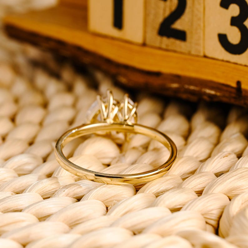 Marquise Cut Cluster Styled Lab Grown Diamond Engagement Ring