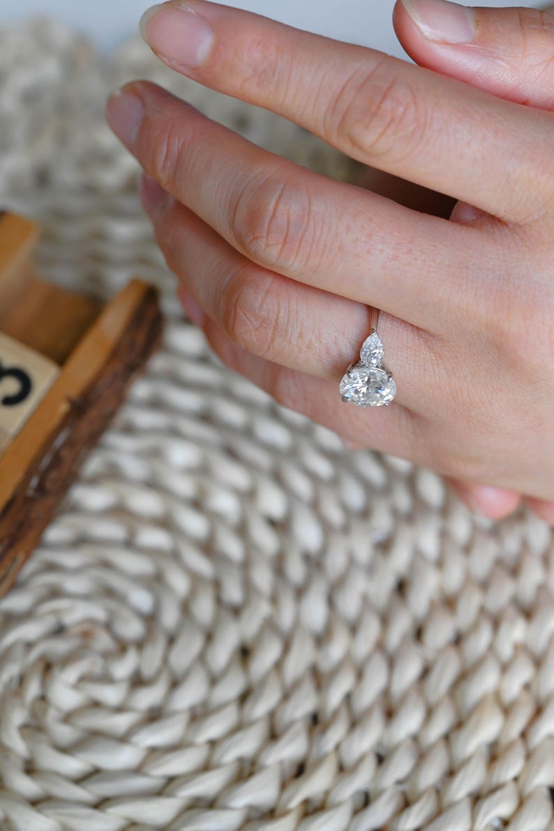 Marquise Cut Cluster Styled Lab Grown Diamond Engagement Ring