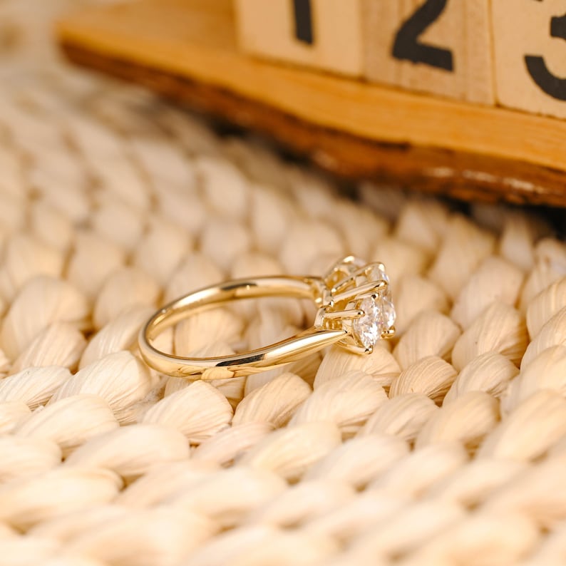 Marquise Cut Cluster Styled Lab Grown Diamond Engagement Ring