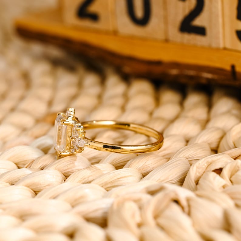Marquise Cut Cluster Styled Lab Grown Diamond Engagement Ring
