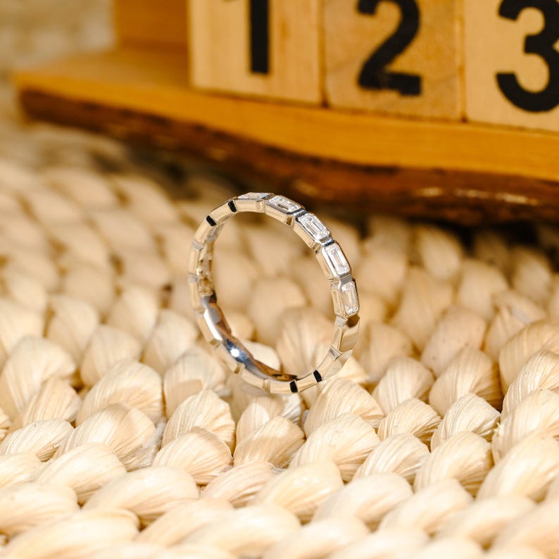 Marquise Cut Cluster Styled Lab Grown Wedding Band