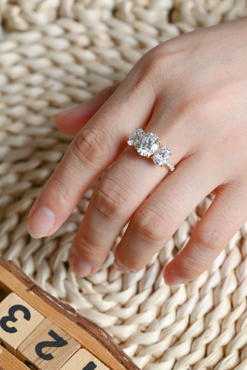 Marquise Cut Cluster Styled Lab Grown Diamond Engagement Ring
