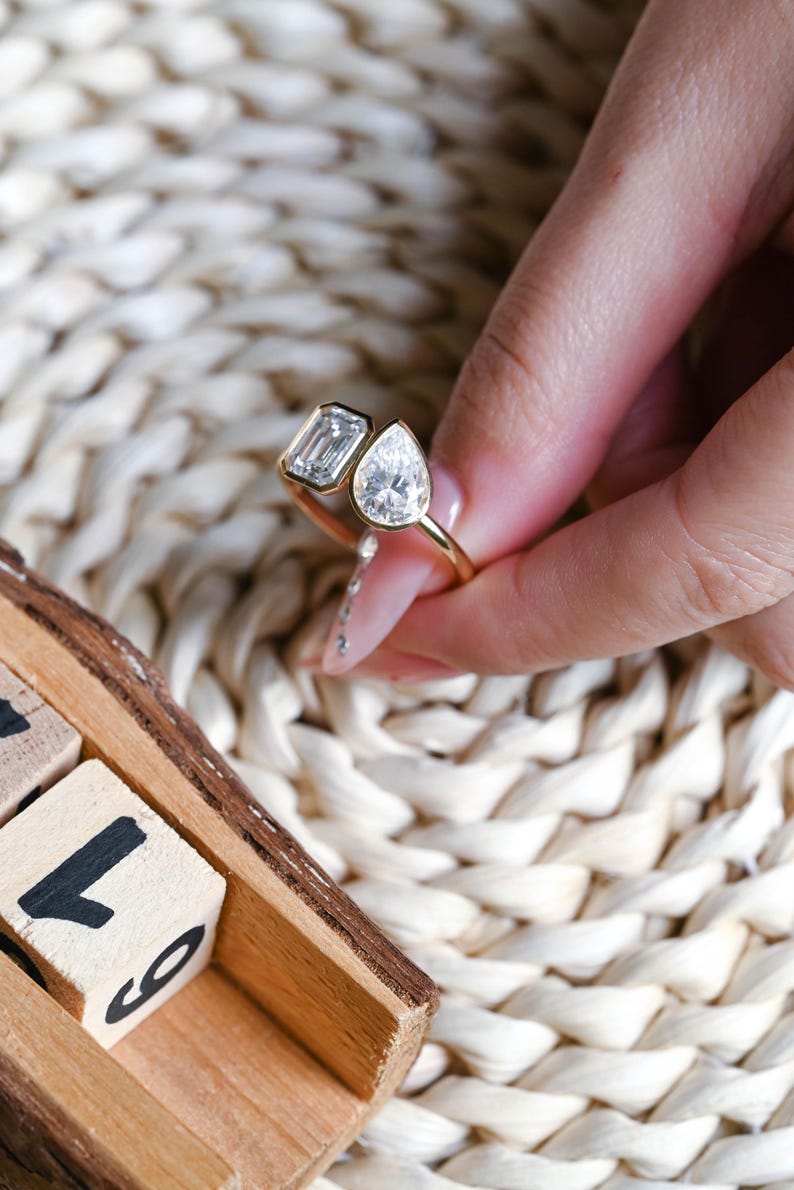 Marquise Cut Cluster Styled Lab Grown Diamond Engagement Ring