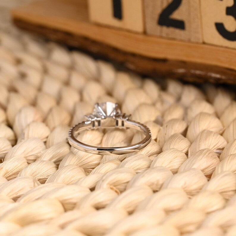 Marquise Cut Cluster Styled Lab Grown Diamond Engagement Ring