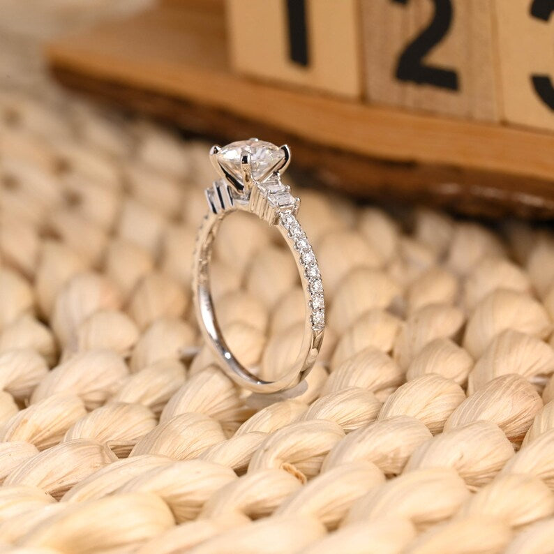 Marquise Cut Cluster Styled Lab Grown Diamond Engagement Ring