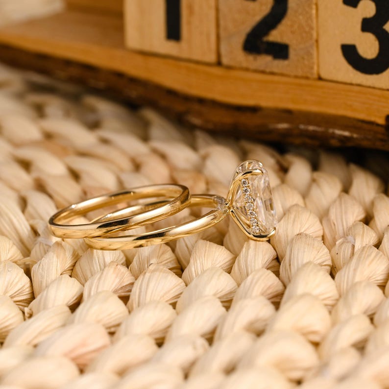 Marquise Cut Cluster Styled Lab Grown Diamond Bridal Ring Set