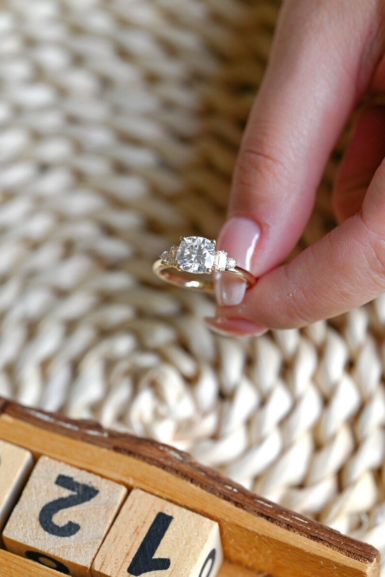 Marquise Cut Cluster Styled Lab Grown Diamond Engagement Ring