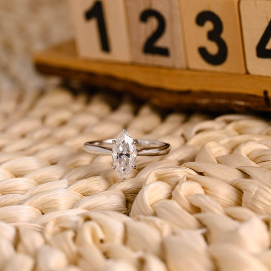 Marquise Cut Cluster Styled Lab Grown Diamond Engagement Ring