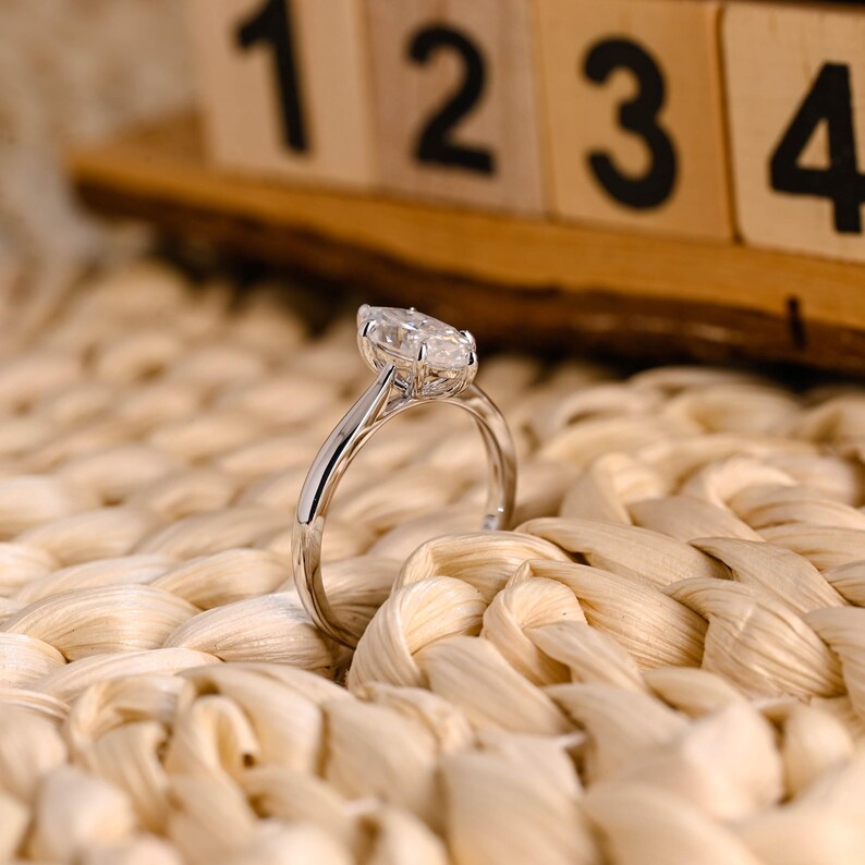 Marquise Cut Cluster Styled Lab Grown Diamond Engagement Ring