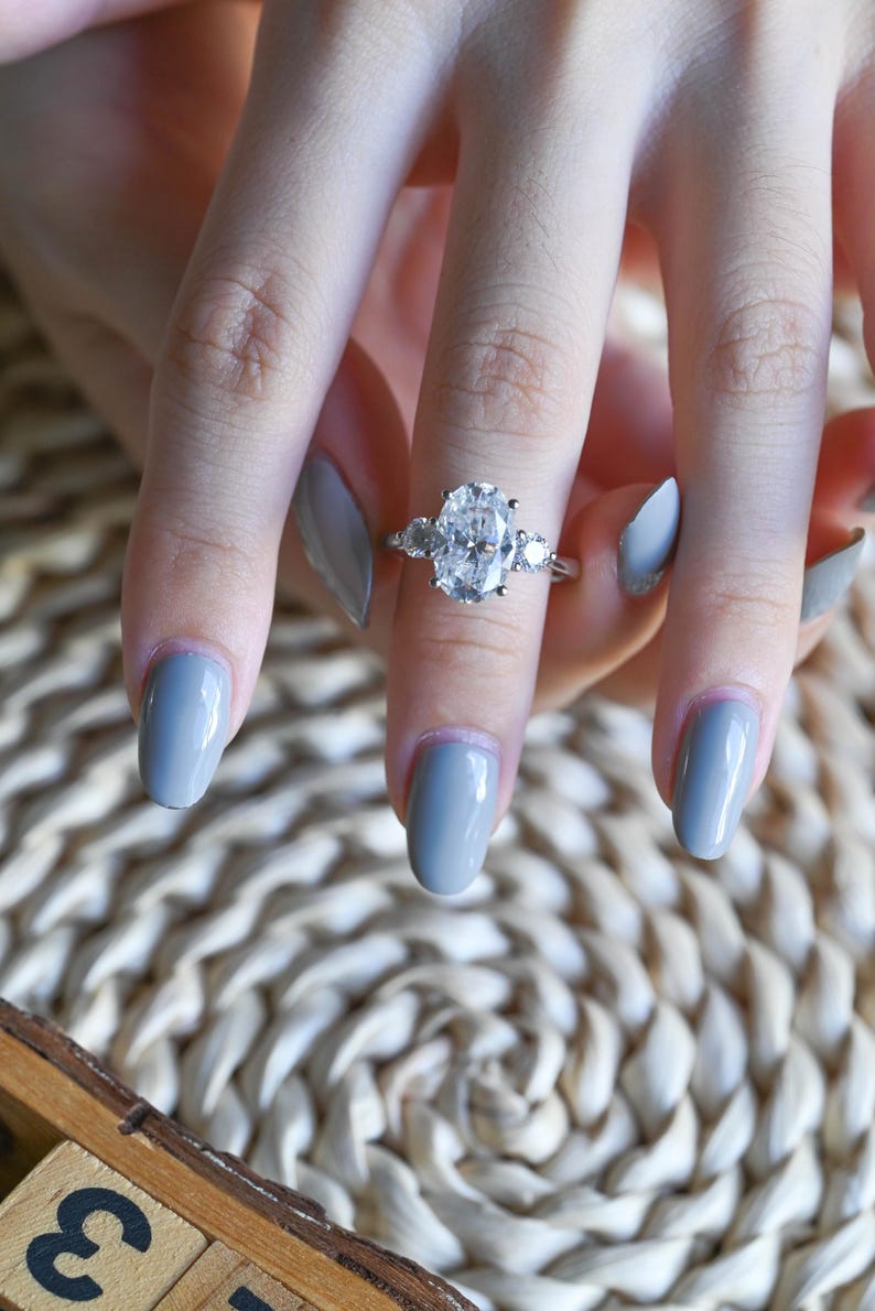 Marquise Cut Cluster Styled Lab Grown Diamond Engagement Ring