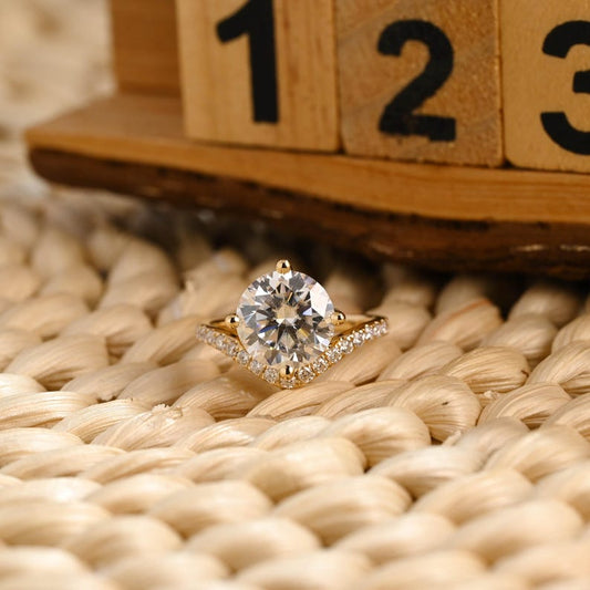 Marquise Cut Cluster Styled Lab Grown Diamond Engagement Ring