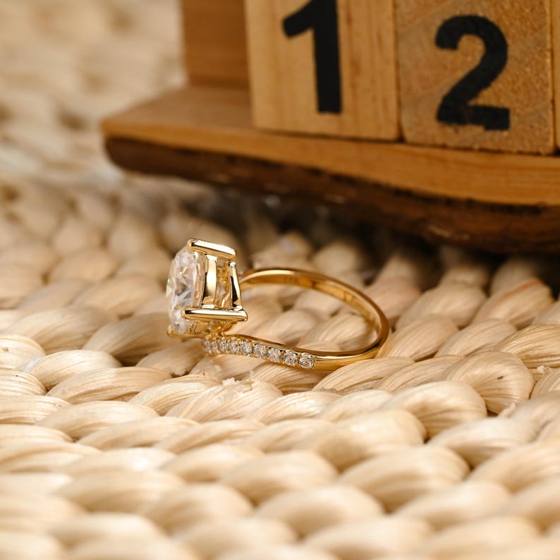 Marquise Cut Cluster Styled Lab Grown Diamond Engagement Ring