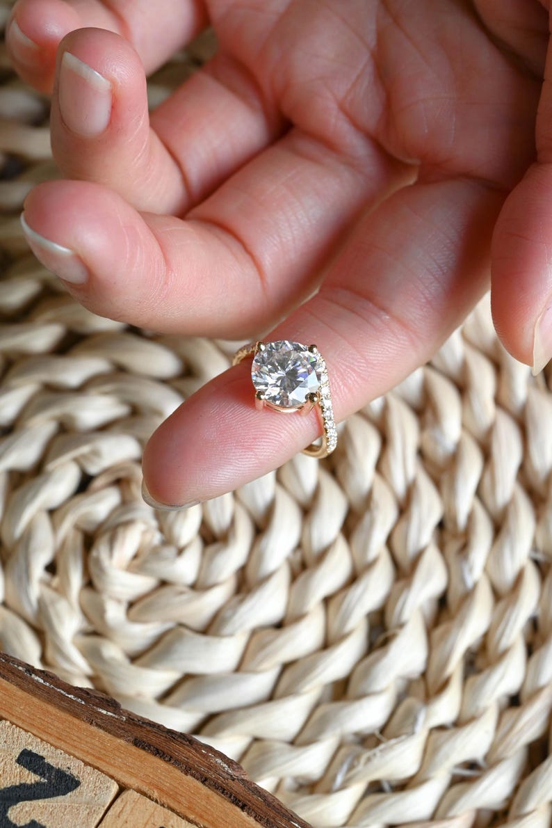 Marquise Cut Cluster Styled Lab Grown Diamond Engagement Ring