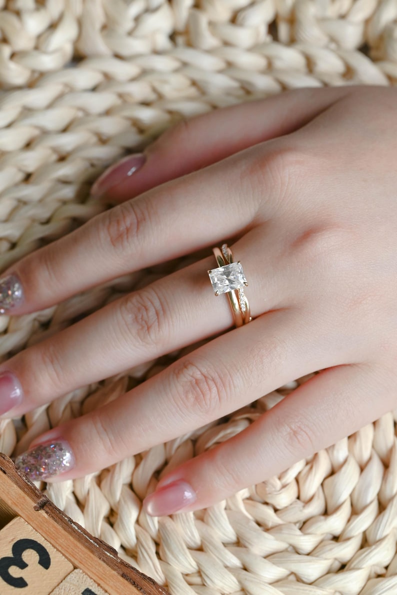 Marquise Cut Cluster Styled Lab Grown Diamond Bridal Ring Set
