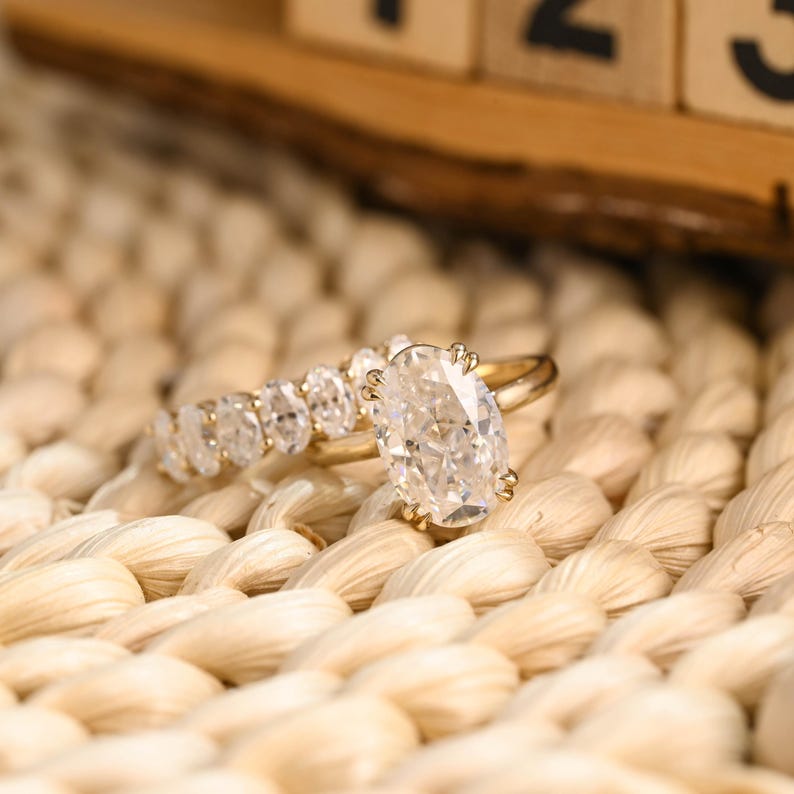 Marquise Cut Cluster Styled Lab Grown Diamond Bridal Ring Set